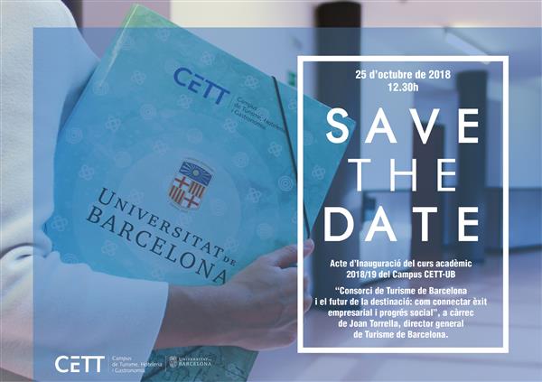 Acte d'Inauguració del Curs Acadèmic 2018/19 del CETT-UB